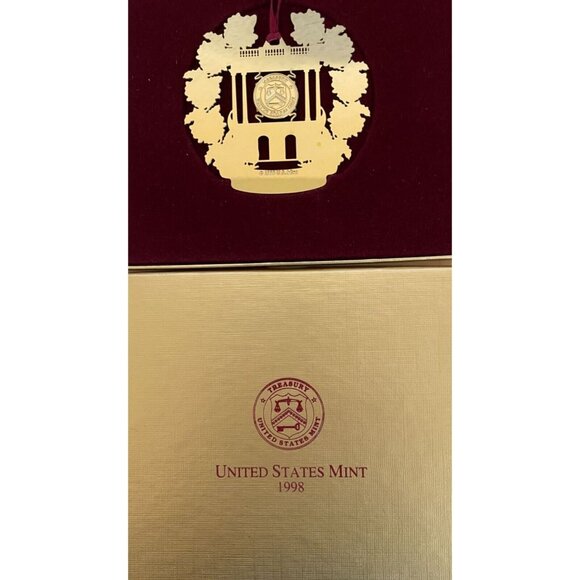 1998 United States Mint Treasury Christmas Ornament uncirculated Roosevelt Dime - Picture 5 of 7
